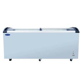 71" Glass Top Display Island Freezer Supermarket Cooler Market Grocery Island Merchandiser 545L Sliding Glass Door Horizontal Showcase Freezer
