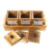 WILLART Handcrafted Teak Wood Antique Look Tea Coffee Sugar 3 Container Set in Wooden Tray ‚Äì Container with Lids (Dimension : 10.50 x 4 x 5 Inch)